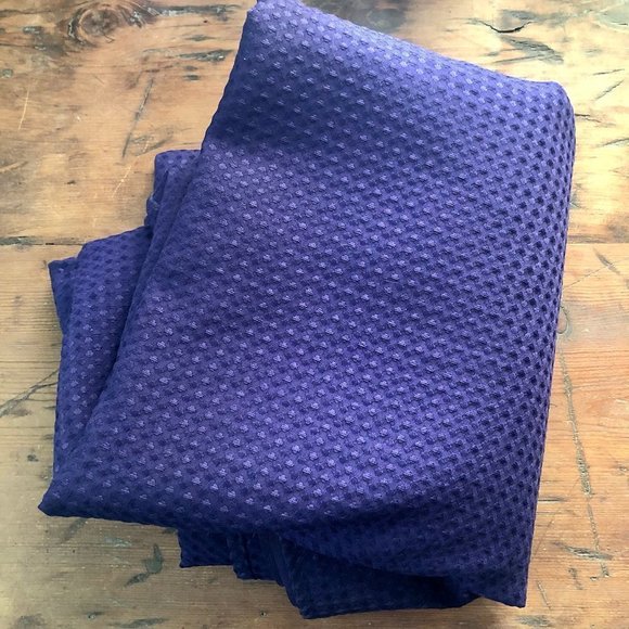 Waffle Weave Fabric Shower Curtain Purple Pre-Hooked - Picture 2 of 3